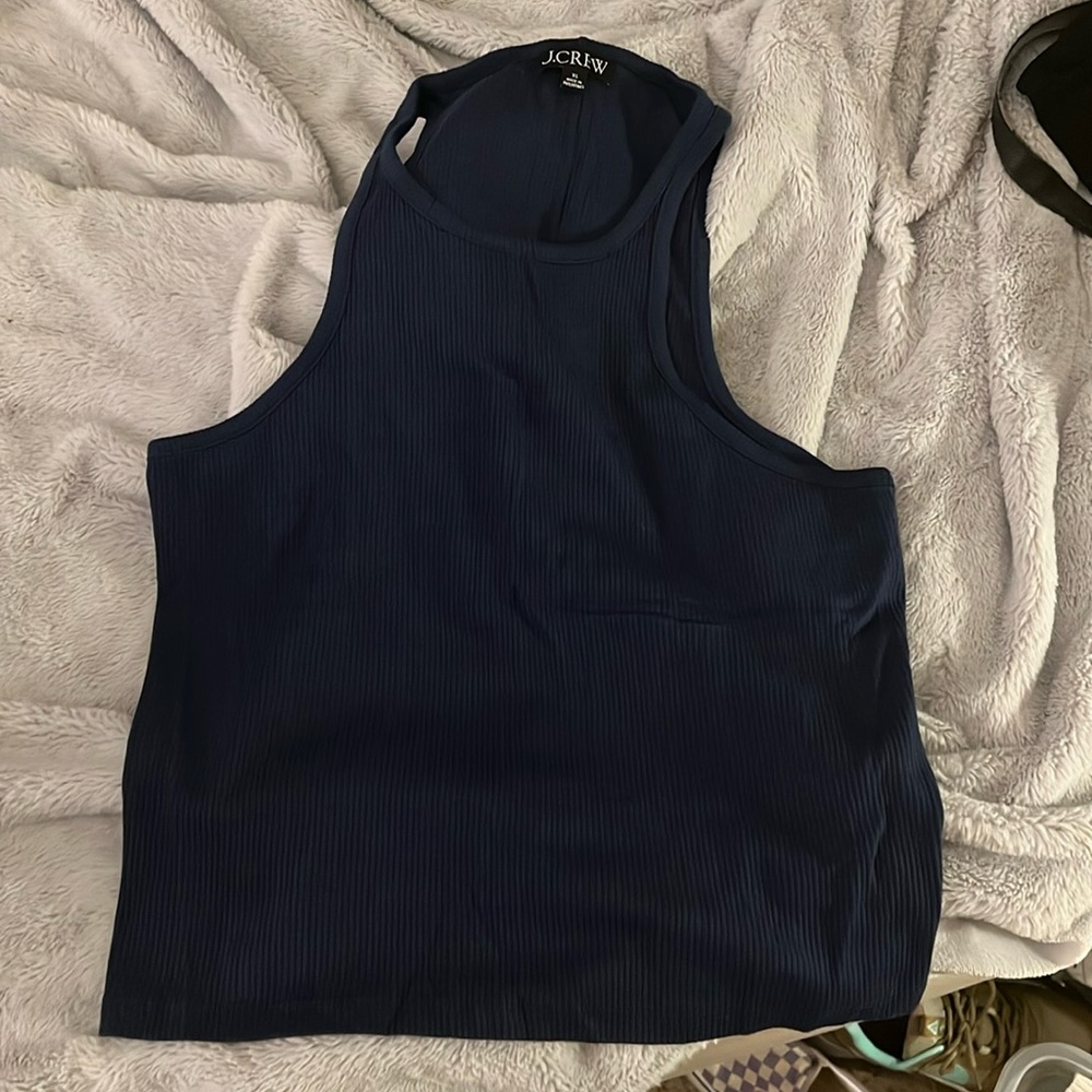 Brand new without tags J Crew navy ribbed tank, size XL